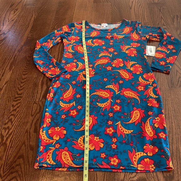 NWT LULAROE DEBBIE LONG SLEEVE FLORAL DRESS SIZE LARGE - Picture 7 of 9